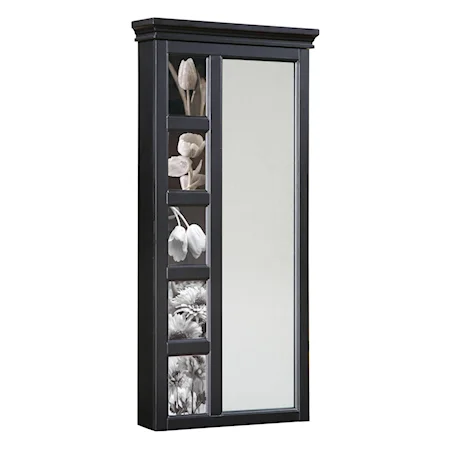 Contemporary Jewelry Storage Mirror with 5 Photo Frames